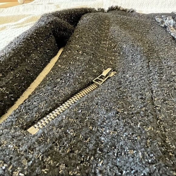 HEARTLOOM wool blend black silver cropped jacket NWT, size M - Picture 4 of 8